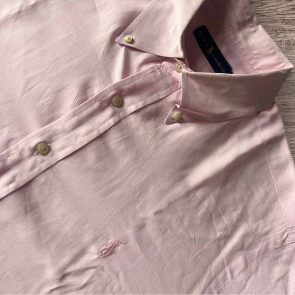 ⚜️Ralph Lauren Pink Long Sleeve Button-Up Shirt w/ 🩷 Pink Pony Logo - Picture 10 of 10